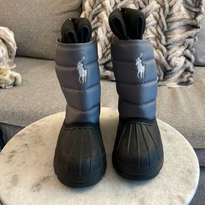 Polo Ralph Lauren winter boots. Kids size 5 black & grey. Used.